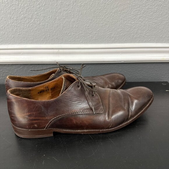 John Varvatos Men's Size 13 US Brown Lace Up Leather Oxford Dress Shoes - Picture 4 of 7